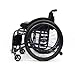 Folding All-Terrain Ultra Lightweight Sports Wheelchair Adjustable Footrest and Seat Height, Handbrakes Quick Release Rear Wheels & Anti-Tip Wheels(Black,Seat Width 40cm/15.74in)