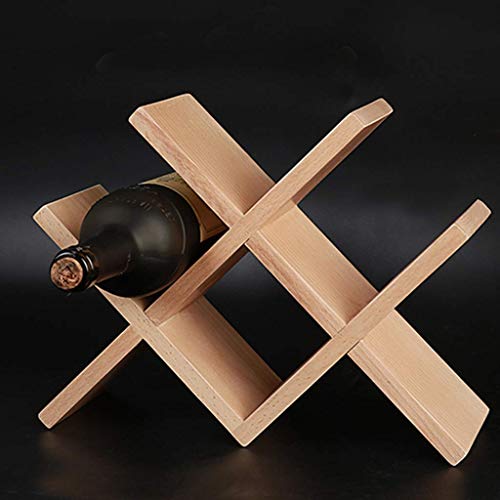 Soporte de vino de madera apilable para 4 botellas miniatura 6