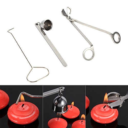 Set de tijeras y apagavelas para mechas de vela miniatura 2