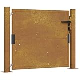 vidaXL Puerta de jardín acero corten 105x80 cm, puerta de entrada