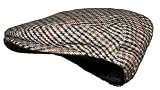 Ted and Jack - Street Easy Herringbone Driving Cap with Quilted Lining (Large/X-Large, Brown Check)