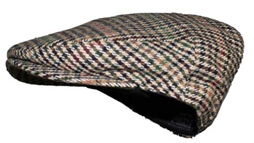 Ted And Jack - Street Easy Herringbone Driving Cap With Quilted Lining (Large/X-Large, Brown Check) #TOP16
