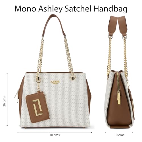 Image of Lavie Luxe Women's Monogram Ashley Satchel Bag | Satchel Handbag For Work | Ladies Purse | Stylish Shoulder Bag | Gift For Women