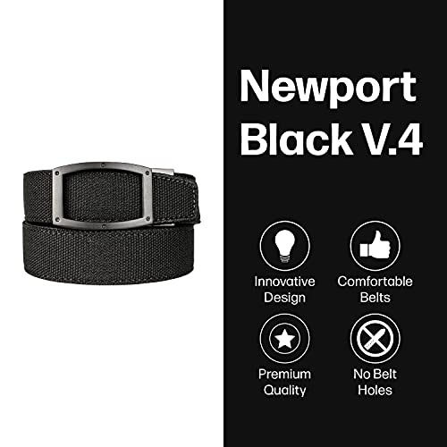 Nexbelt Men's Belt, Ratchet Newport V.4 Black Casual Nylon Dress Belt for Men with Adjustable Buckle2