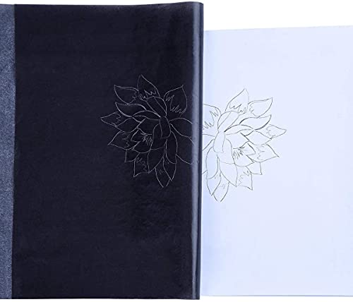 カーボン紙、100Pieces木材、キャンバス、アート面用のブラックカーボン転写トレーシングペーパー