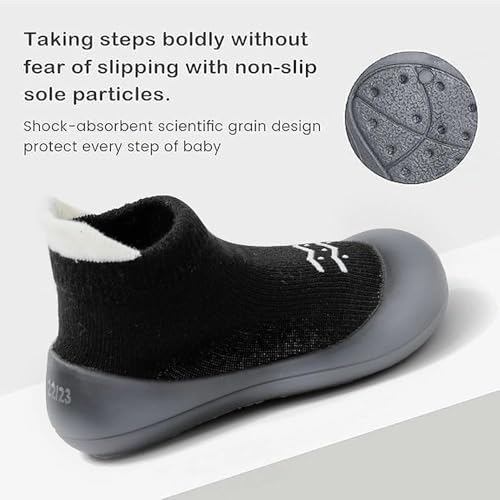 Image of Baby Sock Shoes Baby Walking Shoes Infant Non-Slip Breathable Slippers with Soft Rubber Sole Baby Boys Girls Sneakers