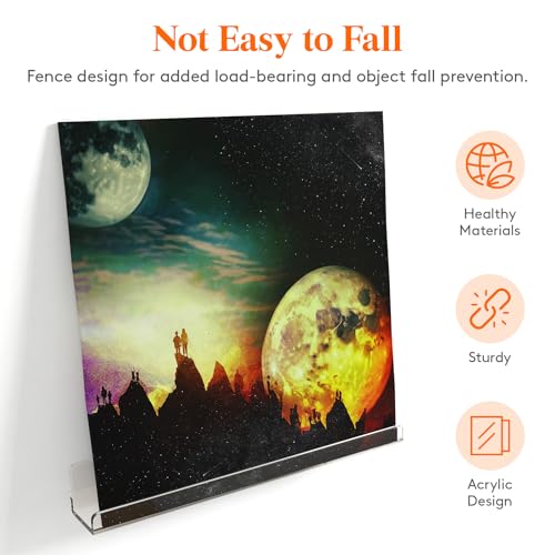 Image of Lifewit Narrow Acrylic Floating Shelves for Vinyl Record 12 inch, Clear 4 Pack
