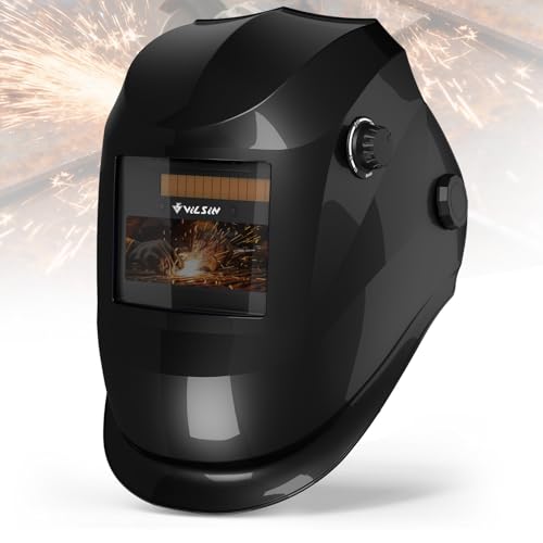 VILSIN Welding Helmet Auto Darkening Large View,Welding Hood True Color Solar Powered With 2 Arc Sensor,Wide Shade 3/4-8/9-13 for Welding Mask TIG MIG ARC Welding Shield,K23-5022-GLH