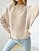 ZESICA Women's Fall 2025 Turtleneck Batwing Long Sleeve Ribbed Knit Casual Soft Pullover Sweater Jumper Top,Apricot,Medium