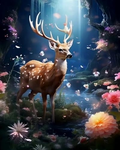 Kit créatif diamond painting 5D COKYIS motif cerf idée cadeau Noël