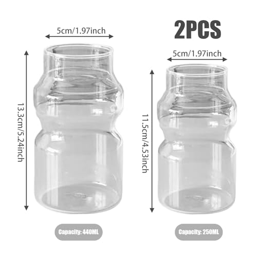 Set de 2 vasos de vidrio para café helado 440ml y 250ml miniatura 4