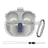 POZCIS for Sony WF-1000XM5 Case Cover, Clear Soft TPU Protective Earbuds Case, Only Compatible with Sony WF-1000XM5, Headphones Case with Carabiner & Lanyard Accessories(Clear)