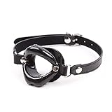 Open Mouth Gag,Female Sex Toy Mouth Gag Silicone Opening Gag Sex Toys Mouth Gags for Adult Play Opener Plug Bondage Leather Strap Lips Ring Open Gag for Couples Toys Mouth Gag Game (Black)