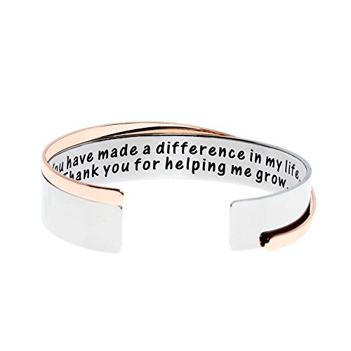 MS. CLOVER Teacher Appreciation, You Have Made A Difference in My Life. Thank You for Helping Me Grow Bracelet, Thank You Gift, Teacher Gift.