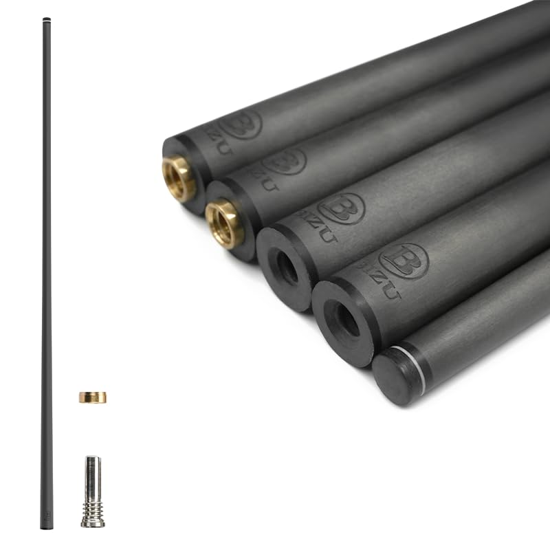 BIZU 29″ Carbon Fiber Pool Cue 12.5mm-Single Shaft with Steel Joint 21.4-21.5mm,Low Deflection Pool Billiards Cue Stick Accessories(only Shaft) (VP2, 13mm)