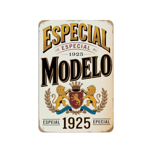 Modelo Especial Beer Vintage Metal Sign for Bar Garden Yard Porch Home & Brewery Wall Decor - Retro Tin Sign Print 8x12 IN