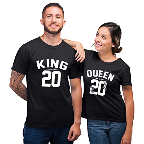King Queen T-Shirts Paar Pärchen Partnerlook Set Idee Cover