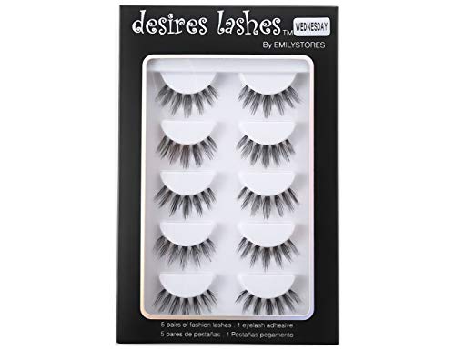 DESIRES LASHES False Eyelash Natural Wispy Fluffy Strip...