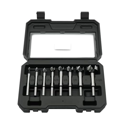 GMTOOLS Forstner Bit Set, 8PCS Forstner Drill Bits for Wood, Carbide Forstner Bit for Woodworking, Auger Opener Round Shank Drilling Cutting Tool for Hardwood, Softwood, Plastic, Plywood
