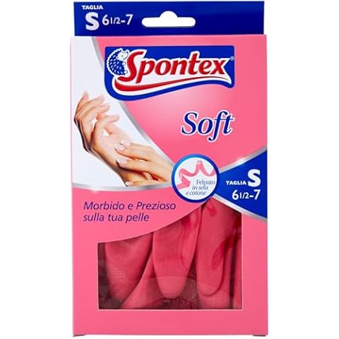 Spontex Pink Latex Household Cleaning Gloves Cover