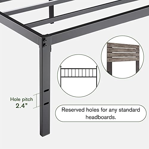 Imusee Heavy Duty 18 Inch Queen Size Platform Bed Frame With Large Under Bed Storage Space, Sturdy Metal Frame/Mattress Foundation/No Box Spring Needed/Easy Assembly/Noise-Free #TOP3
