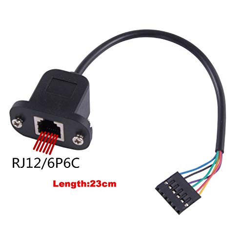 Adaptador cable RJ12 6P6C 6 Pines 23 cm telephony hembra miniatura 2