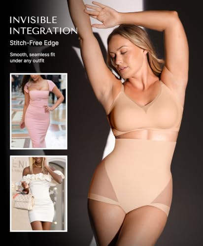 Image of SHAPELLX Women High Waist Tummy Control Slips Shapewear Panties Under Dress