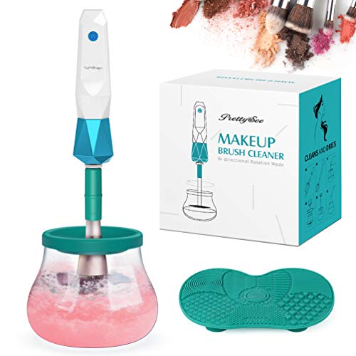 Electric Makeup Brush Cleaner Dryer, Super-Fast Automatic Brush Cleaner Spinner Makeup Brush Tools with 14 Size Rubber Collars, Wash and Dry in Seconds Fits Any Brush