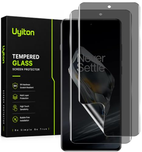 Image of Uyiton 2 Pack Privacy Screen Protector for OnePlus 12 (6.82-inch Curved Display) | Anti-Spy HD Privacy Flexible Film | Bubble-Free Easy Installation | Scratch Resistant | Case Friendly