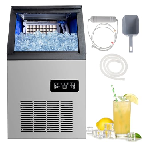 SmarketBuy Commercial Ice Maker Machine 150LBS/24H, 33LBS Bin, Energy-Efficient & Quiet 245W Ice Cube Maker with LCD Panel, Timer, Auto Clean, Visual Window, Nano Light, for Home, Bar, Restaurant