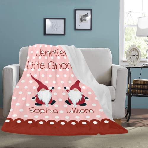 Custom Gnome Blanket Gnome Christmas Throw Blanket Gnome Family Blanket Funny Blankets Fluffy Warm Soft Flannel Throw Blanket Durable Blanket For Bed Sofa Couch Office 40"X50" #TOP1