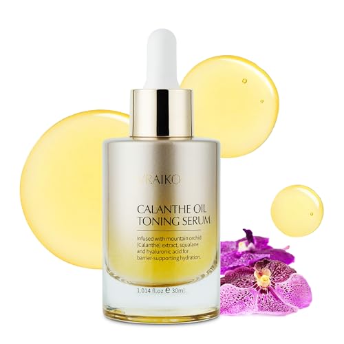 VRAIKO Gua Sha Face Oil Serum | 1st High Altitude Calanthe Orchid Product | Detox, Plump, Antioxidante, Soothing | Alpine Botanic, Cruelty Free, Natural, 1 fl oz (30 ml)