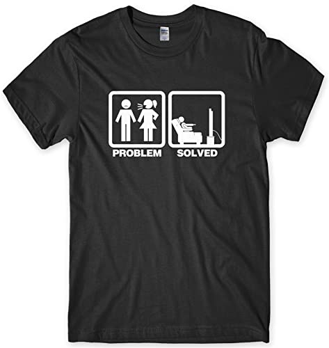 HUANGJIA Problem Solved TV Movies Mens Funny Unisex White Yellow Black Red Mens Women T Shirt 100% Cotton XS-XXXL Cover