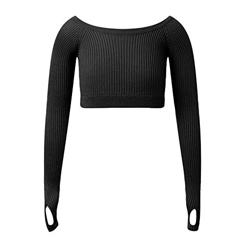 Loyan Girls Dance Shrug Knit Cropped Pullover Sweater Long Sleeves Solid Color Wrap Top