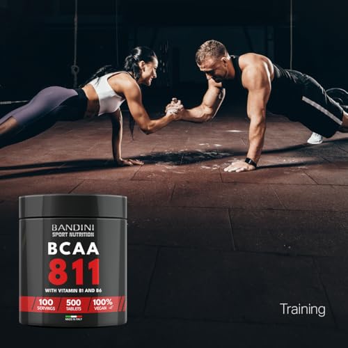 Bandini® BCAA 8.1.1 500 Tablets - Branched Chain Amino Acids with Leucine, Isoleucine, Valine - Enriched with Vitamin B1 and B6 - Lactose Free - Vegan, No GMO - Pre and Post Workout Food Supplement - Image 3