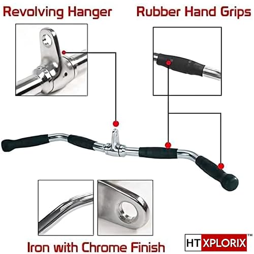 Image of Zig-Zag Handle Bar with Grip | ez bar for Cable - Curl Bar Cable Attachment for Versatile Back & Arm Workouts | Best for Biceps Training