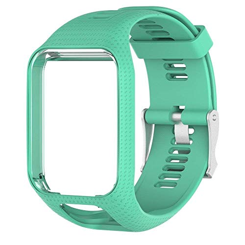 Awonderful? Correa de Reloj Tomtom, Correas de reemplazo Tomtom Correas de Silicona Correas de 25 cm de Largo para Tomtom Runner 2, Runner 3, Spark, Golfer 2 Reloj Deportivo con GPS (Azul Cian)