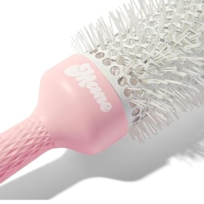 Mane BRB 33mm (1.7) Ceramic Round Hair Brush - Round Blowout Brush for Shoulder Length Hair or Longer - Increases Shine and Helps with Frizz Control - Made with a Ergonomically Designed Handle