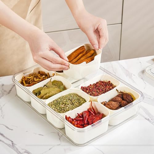 Plateau de collation portable avec couvercle et compartiments pour apéritif