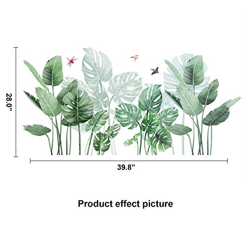 Big Green Leaf Wall Stickers Tropical Plant Leaves Window Decals Decorations Murals Wall Art Decorative Sticker For Kids Living Room Bedroom Nursery Playroom Cute Holiday Jungle Party Decor Supplies #TOP1