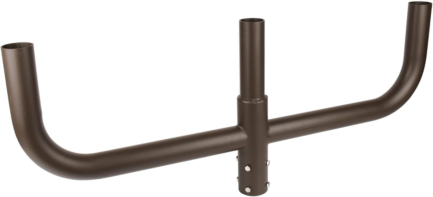 180 Degree Bullhorn with 3 Tenons, Round Base Bullhorn Tenon Adapter for 3 Lights, Top Mount Bracket for 2 3/8" Slip Fitter Mount Parking Lot Street Light, Outdoor Lighting Fixtures