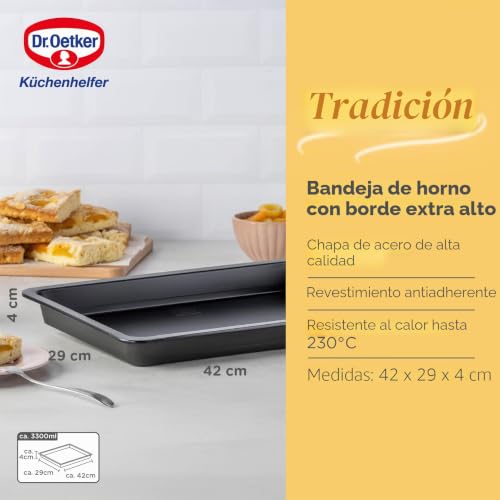 Bandeja para galletas lasaña y tartas de acero antiadherente para horno 4
