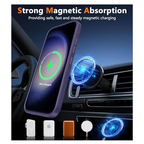 Image of SIZUKA Samsung S23 Magsafe Hard Back Case | Matte Design & 360 Protection | Military-Grade Samsung S23 Cover | Strong Magnet Back - Purple