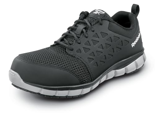 Reebok Men's Black Sublite Cushion Work MaxTrax Composite Toe SRO Athletic (14.0 4E)