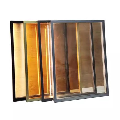 Estantes De Vidrio Iluminados con Marco De Aluminio, Luces para Estantes De Gabinetes Y Armarios, para Vinotecas, Gabinetes, Entradas Y Vitrinas De Tiendas.(Grey,50x30 cm)