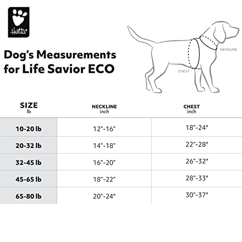 Hurtta Life Savior ECO Hundeschwimmweste maximale Sicherheit im und am Wasser beim Schwimmen, SUP, Kayak & Bootsausflügen (Buckthorn, 20-30 kg)