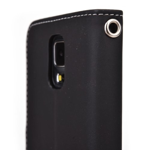 Kroo Flip Folio Case For Samsung Galaxy S5 - Non-Retail Packaging - Black/Grey #TOP4