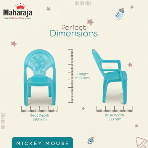 Image of MAHARAJA Plastic Chair for Kids | Strong Durable & Portable Study Chairs | Virgin Material Kids Chairs for 2 to 8 Years | Stackable School Chair (Pearl Green, Pack of 6)
