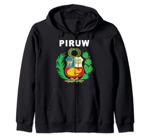 Piruw Escudo de Armas Diseño Peruano Sudadera con Capucha