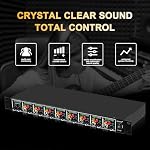 Headphone Amp, 8-Channel Rackmount Headphone Mixing Distribution Amplifier with Stereo/Mono Modes, 16 Headphone Outputs, LED Meters for Studio & Live Sound Monitoring